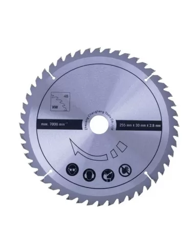 Lama circolare legno 255 x 30 mm 48t Scheppach