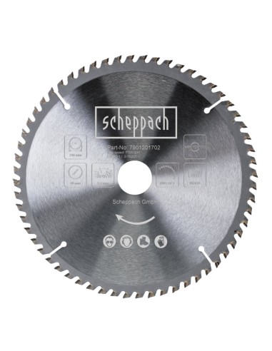 Lama circolare legno 216x 30 mm 60t Scheppach