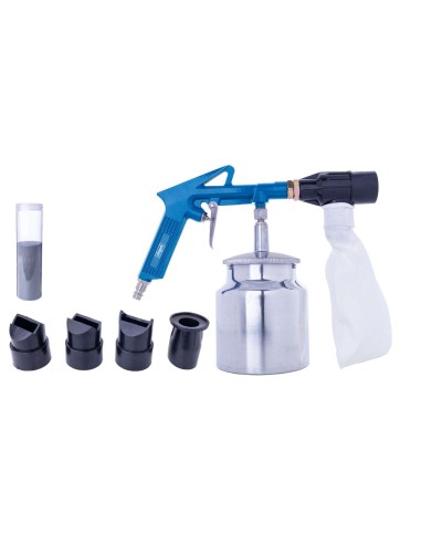 Pistola per sabbiatura con serbatoio e accessori Scheppach