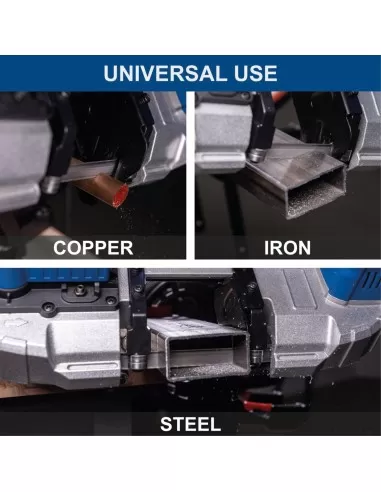 9 - Sega a nastro per metalli 20v senza batteria Scheppach c-mbs6365-x