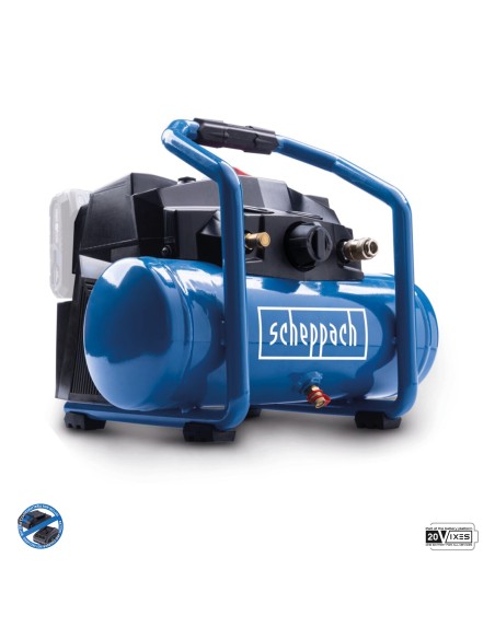 Compressore aria 6lt 2x20V 8bar senza batterie ixes Scheppach c-act160/6-x