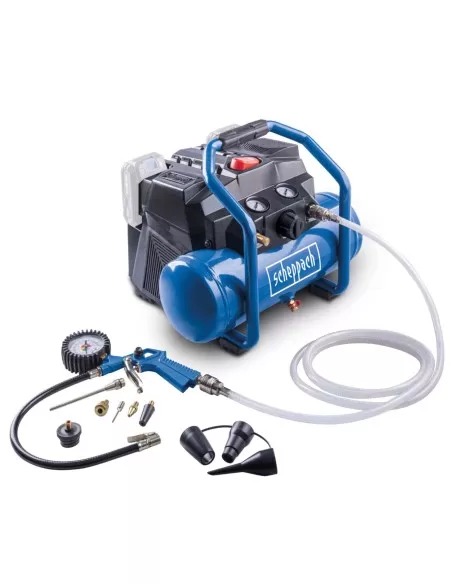 2 - Compressore aria 6lt 2x20V 8bar senza batterie ixes Scheppach c-act160/6-x