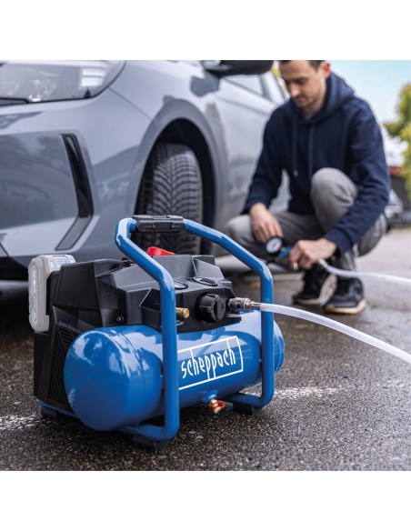 Compressore aria 6lt 2x20V 8bar senza batterie ixes Scheppach c-act160/6-x