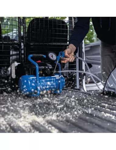 4 - Compressore aria 6lt 2x20V 8bar senza batterie ixes Scheppach c-act160/6-x