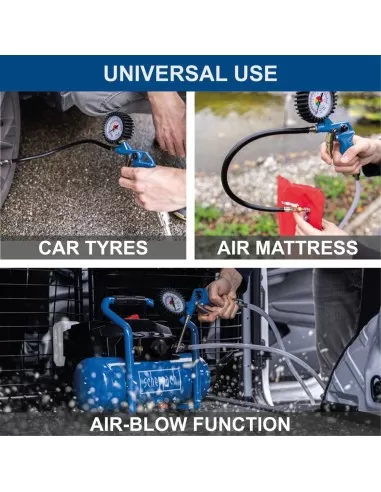 9 - Compressore aria 6lt 2x20V 8bar senza batterie ixes Scheppach c-act160/6-x