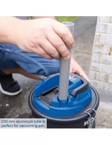 4 - Bidone aspiracenere 20v senza batteria ixes 15lt Scheppach c-avc15-x