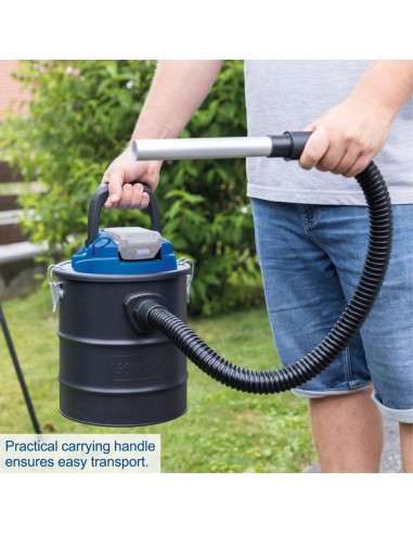 7 - Bidone aspiracenere 20v senza batteria ixes 15lt Scheppach c-avc15-x