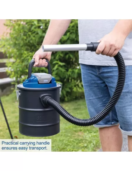 7 - Bidone aspiracenere 20v senza batteria ixes 15lt Scheppach c-avc15-x