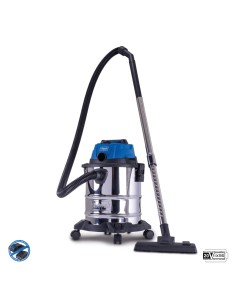 1 - Bidone inox aspiratutto liquidi 20lt 20v ixes senza batteria Scheppach c-nts20-x