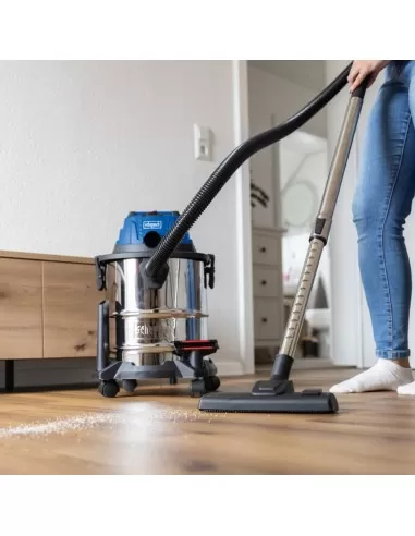 3 - Bidone inox aspiratutto liquidi 20lt 20v ixes senza batteria Scheppach c-nts20-x