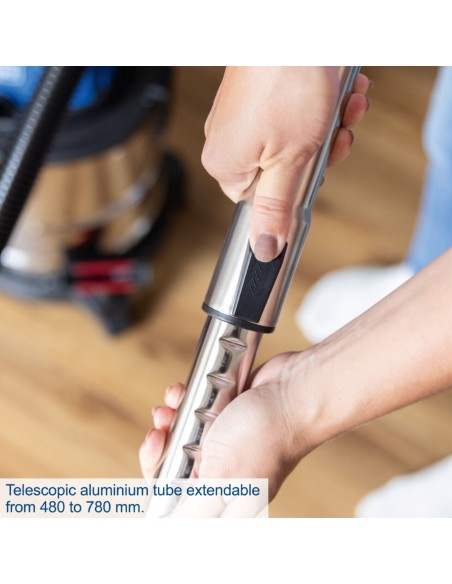 5 - Bidone inox aspiratutto liquidi 20lt 20v ixes senza batteria Scheppach c-nts20-x