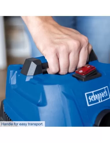 8 - Bidone inox aspiratutto liquidi 20lt 20v ixes senza batteria Scheppach c-nts20-x