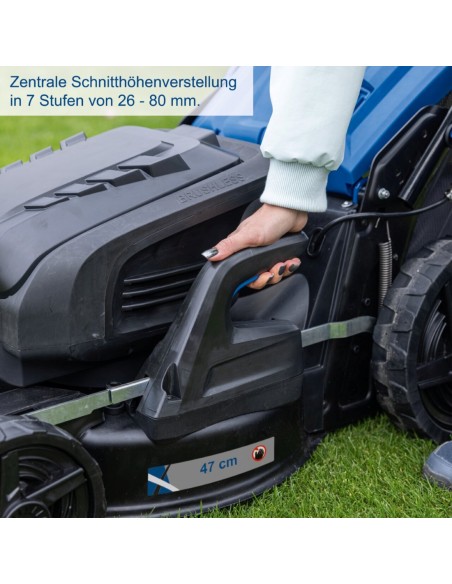 Rasaerba 4in1 brushless 2x20v 47cm senza batteria ixes Scheppach bc-mp470-x