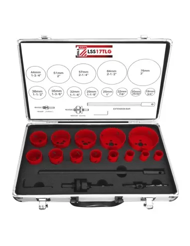 1 - Set seghe a tazza bimetalliche hss 19-76mm Holzmann lss17tlg