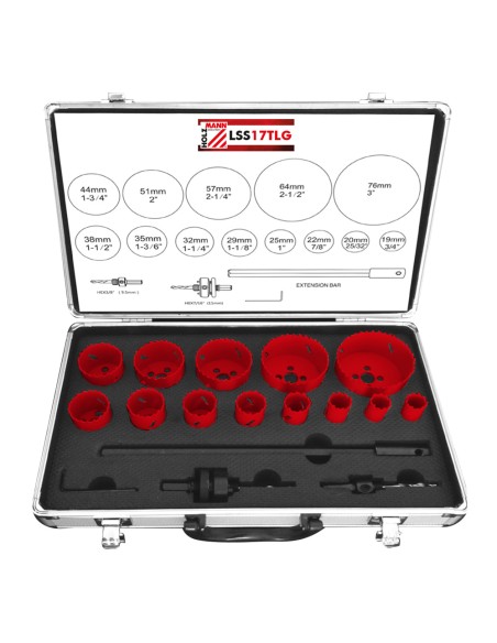Set seghe a tazza bimetalliche hss 19-76mm Holzmann lss17tlg