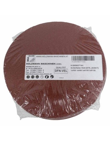 Set 10 dischi abrasivi velcrati in corindone 203mm gr 60/50/100/120