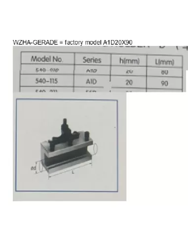 Porta utensile tornio metallo a sede piana 120x25mm Holzmann wzha_gerade