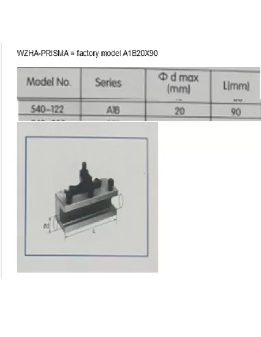 Porta utensile tornio metallo a sede prismatica 130x32mm Holzmann wzha_prisma