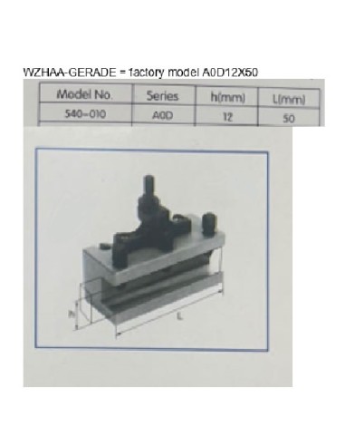 Porta utensile tornio metallo a sede piana 100x20mm Holzmann wzhaa_gerade