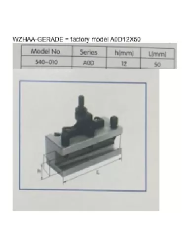 Porta utensile tornio metallo a sede piana 100x20mm Holzmann wzhaa_gerade