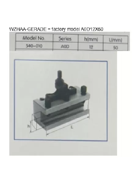 Porta utensile tornio metallo a sede piana 100x20mm Holzmann wzhaa_gerade