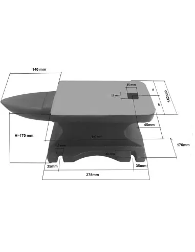 Incudine da fabbro in ghisa 34kg Holzmann amb34