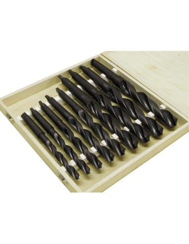 2 - Set 9 punte cono morse hss x metallo cm 14,5 - 30 Holzmann spsmk23
