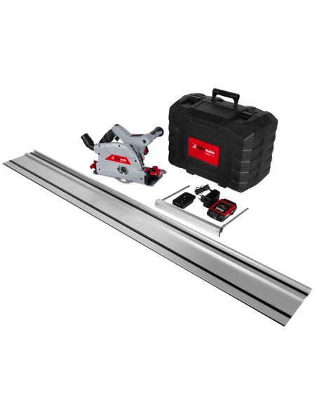 5 - Sega circolare immersione 140mm batteria 20v con accessori Holzmann tas140akku