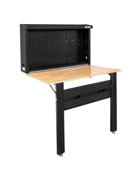 4 - Banco lavoro da parete richiudibile con pannello x chiavi Holzmann wb120fold