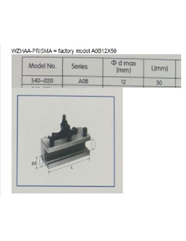 Porta utensile tornio metallo a sede prismatica 100x20mm Holzmann wzhaa_prisma