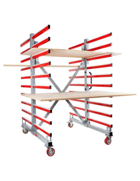 Carrello rastrelliera mobile estendibile per pannelli Holzmann taw70duo