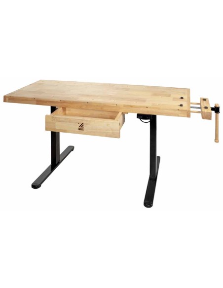Banco da lavoro in legno regolabile in altezza x falegnameria wb150elift_230v