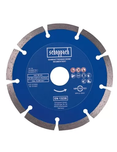 1 - Disco diamantato 125x22,23 mm 9t per scanalatore mnf2250 Scheppach