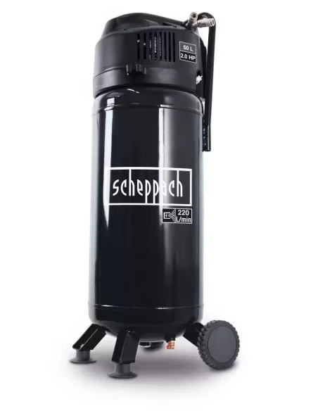 1 - Compressore aria verticale 50lt 10bar 230v Scheppach Black acp51v-be