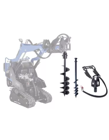 1 - Aggancio con trivelle 100mm e 200mm per mini pala mkl730 Scheppach