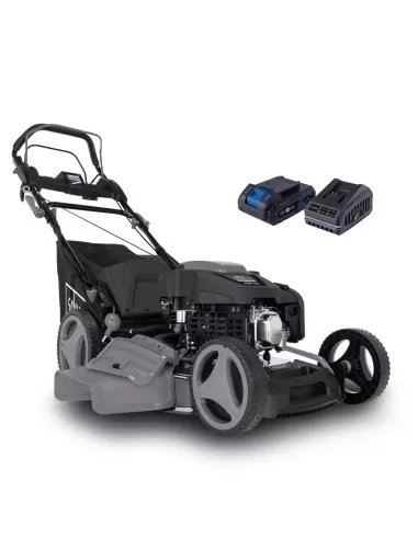 1 - Rasaerba a scoppio semovente con batteria 225cc 53cm Scheppach Black plm530-225e