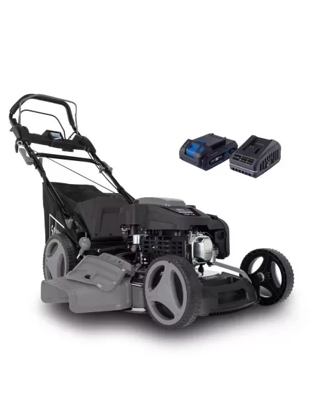1 - Rasaerba a scoppio semovente con batteria 225cc 53cm Scheppach Black plm530-225e