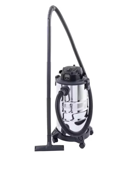 1 - Bidone aspiratutto in inox da 30lt 1300w WDV30V2-BE Scheppach Black
