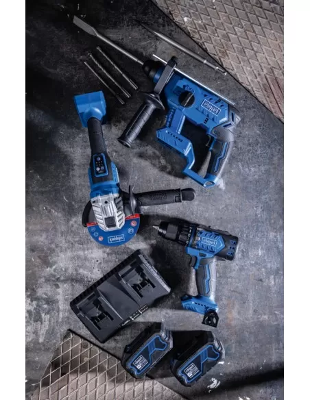 2 - Kit 3 utensili 20V 2batterie 4.0Ah doppiocaricabatteria ixes bps100 Scheppach