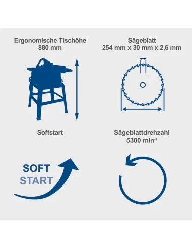 Banco sega circolare 2200W con disco 254 mm Scheppach hs254