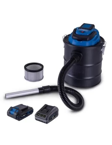 Bidone aspiracenere c-avc15-x con batteria 2,0Ah e caricabatteria ixes Scheppach