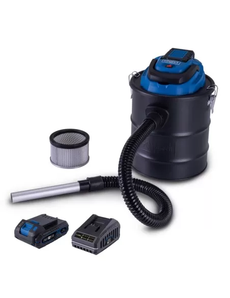 Bidone aspiracenere c-avc15-x con batteria 2,0Ah e caricabatteria ixes Scheppach