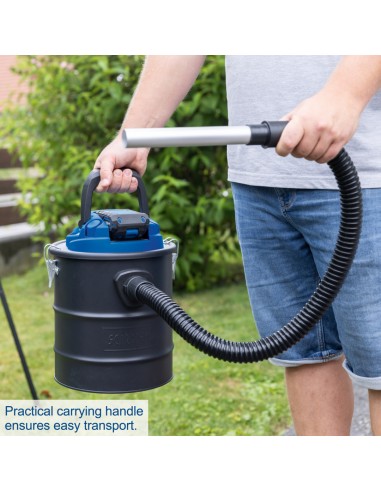 Bidone aspiracenere c-avc15-x con batteria 2,0Ah e caricabatteria ixes Scheppach