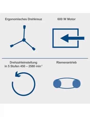 2 - Trapano a colonna da banco 600w Scheppach tbm250vario