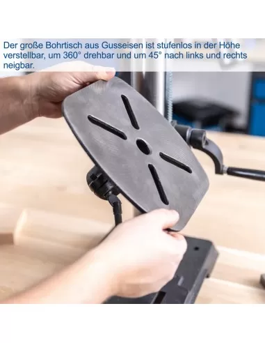 2 - Trapano a colonna da banco 750w con led e laser Scheppach tbm300vario