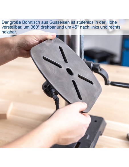 Trapano a colonna da banco 750w con led e laser Scheppach tbm300vario Trapano a colonna da banco 750w con led e laser Scheppach tbm300vario