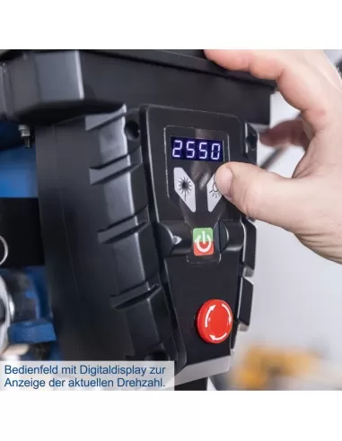 5 - Trapano a colonna da banco 750w con led e laser Scheppach tbm300vario