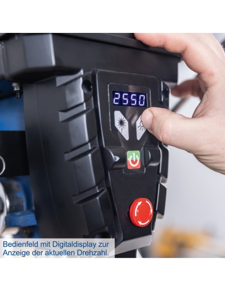 Trapano a colonna da banco 750w con led e laser Scheppach tbm300vario Trapano a colonna da banco 750w con led e laser Scheppach tbm300vario