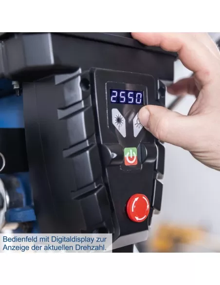 5 - Trapano a colonna da banco 750w con led e laser Scheppach tbm300vario