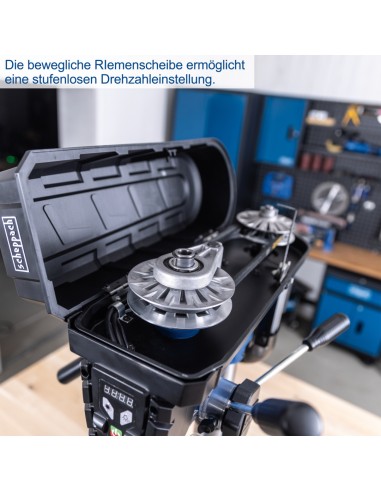 Trapano a colonna da banco 750w con led e laser Scheppach tbm300vario